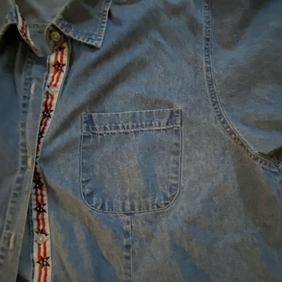 Vintage Bill Blass Women’s Plus Size 90s Style Denim Button Down Short Sleeve - Picture 5 of 10